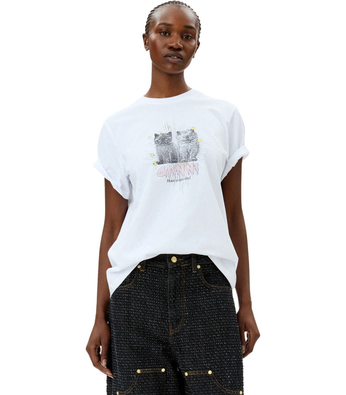 T-SHIRT BIANCA OVERSIZE GANNI