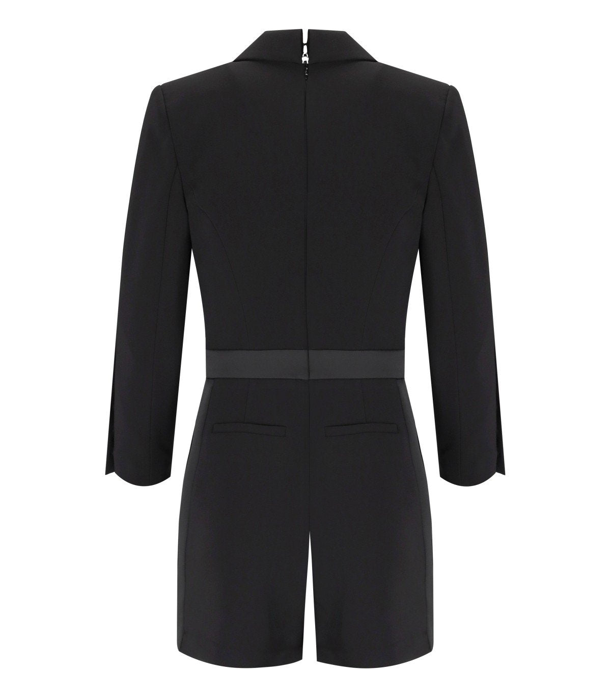 ELISABETTA FRANCHI BLACK DOUBLE-BREASTED JUMPSUIT