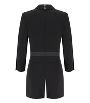ELISABETTA FRANCHI BLACK DOUBLE-BREASTED JUMPSUIT