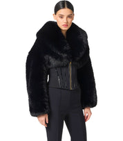 ELISABETTA FRANCHI BLACK BUSTIER JACKET