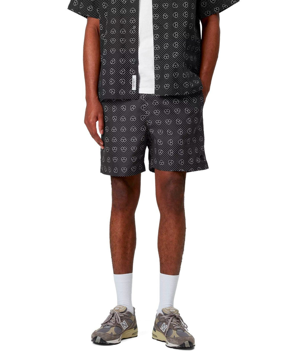 CARHARTT WIP SLATER BLACK SWIM TRUNKS
