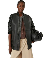 MAX MARA WEEKEND TATTICO BLACK BOMBER JACKET