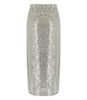 MAX MARA WEEKEND OTTELIA SILVER SEQUINS SKIRT