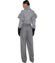 PANTALONE CON CINTURA GRIGIO MELANGE ELISABETTA FRANCHI 