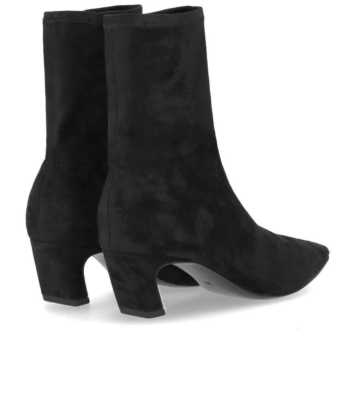 ASH VIVA SCHWARZ WILDLEDER STIEFELETTE MIT ABSATZ