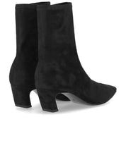 ASH VIVA SCHWARZ WILDLEDER STIEFELETTE MIT ABSATZ