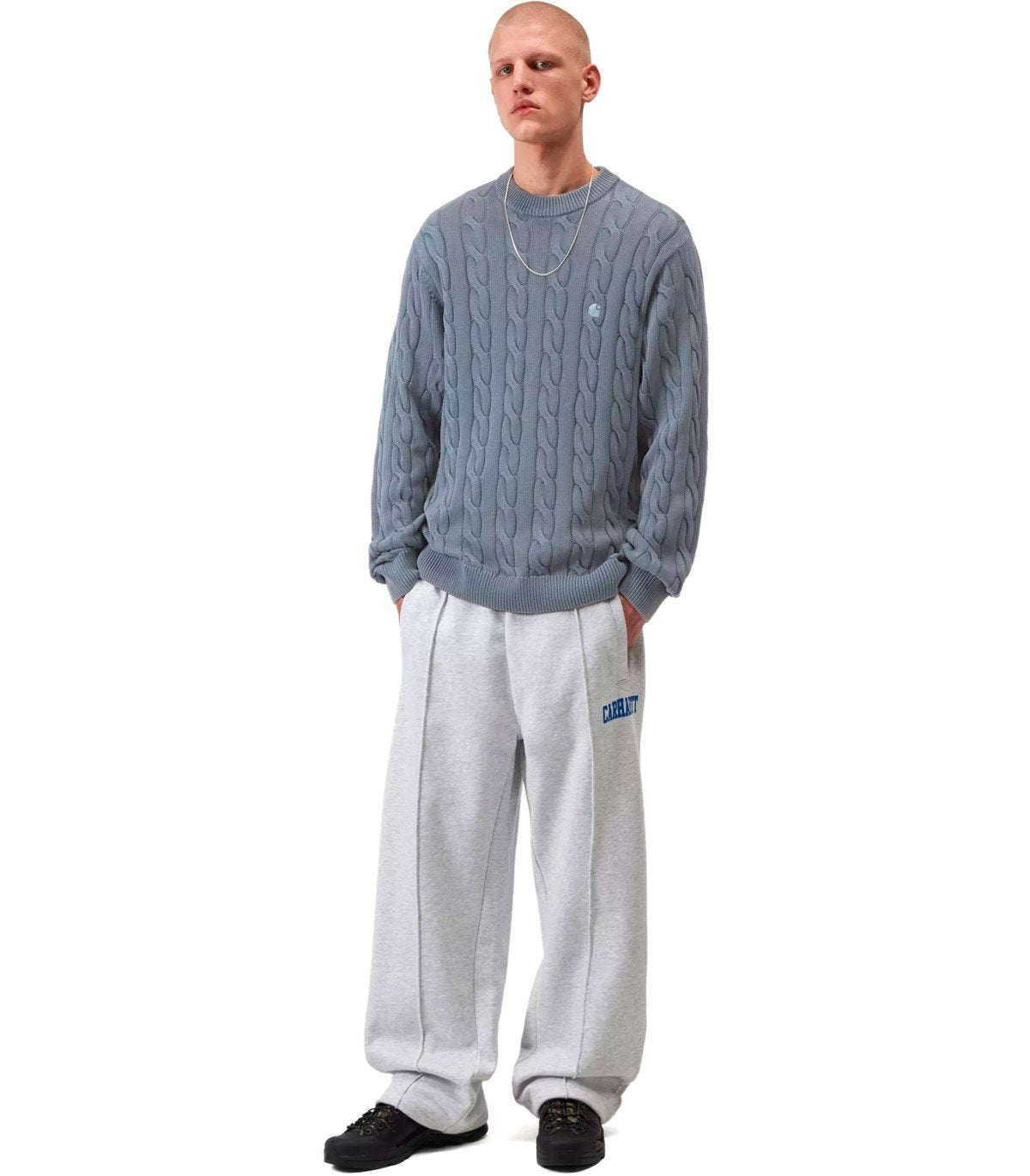 CARHARTT WIP CARTER COZY BLUE CREWNECK SWEATER