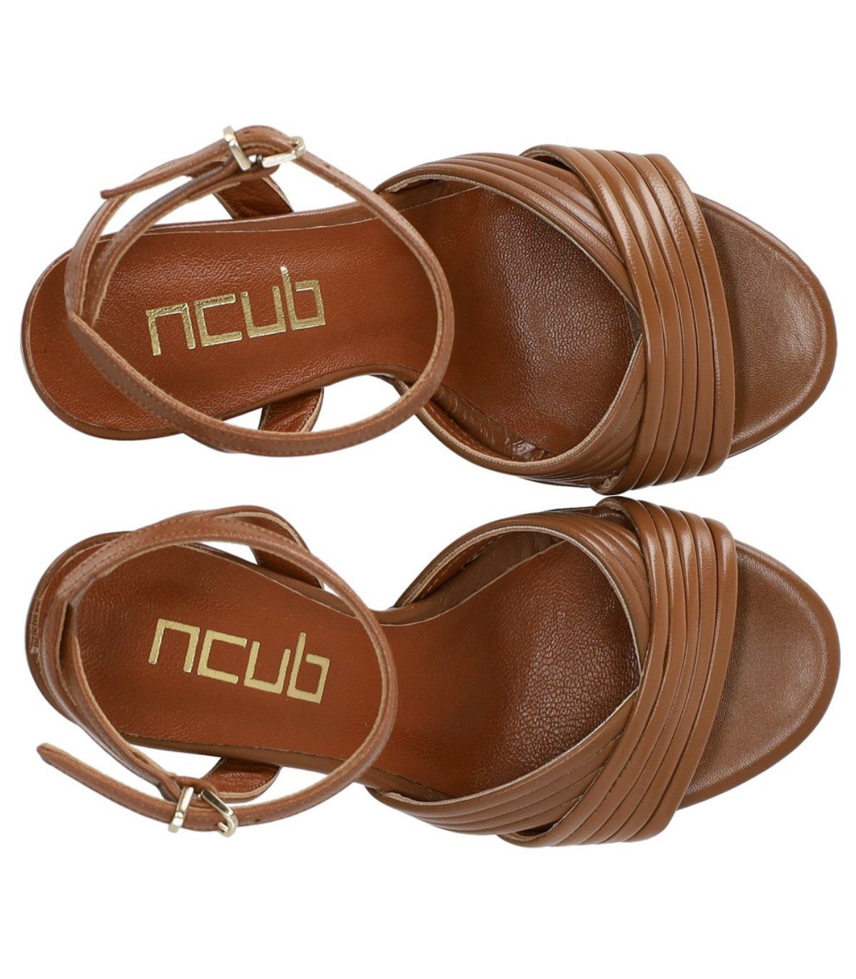 NCUB HELLBRAUNE SANDALE MIT ABSATZ