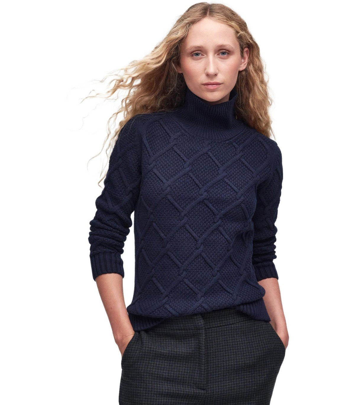 PULL À COL ROULÉ BURNE ROLL BLEU BARBOUR