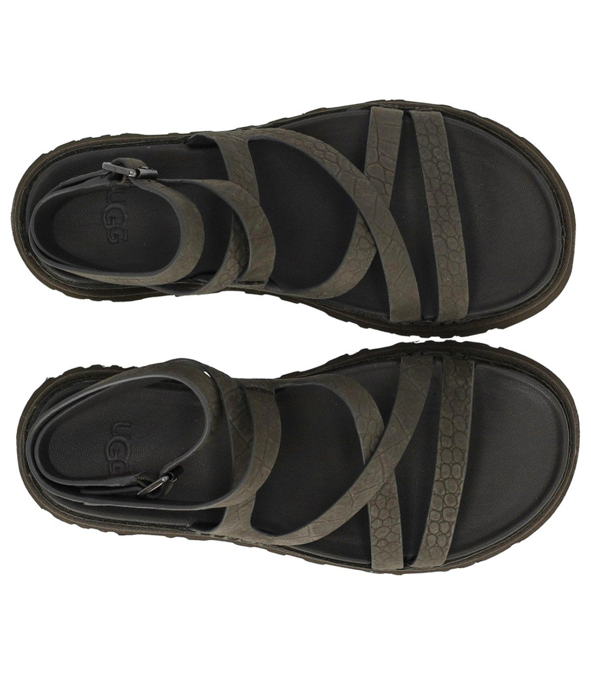 SANDALO GOLDENGAZE EMBOSSED ANKLE WRAP DENSE SMOKE UGG