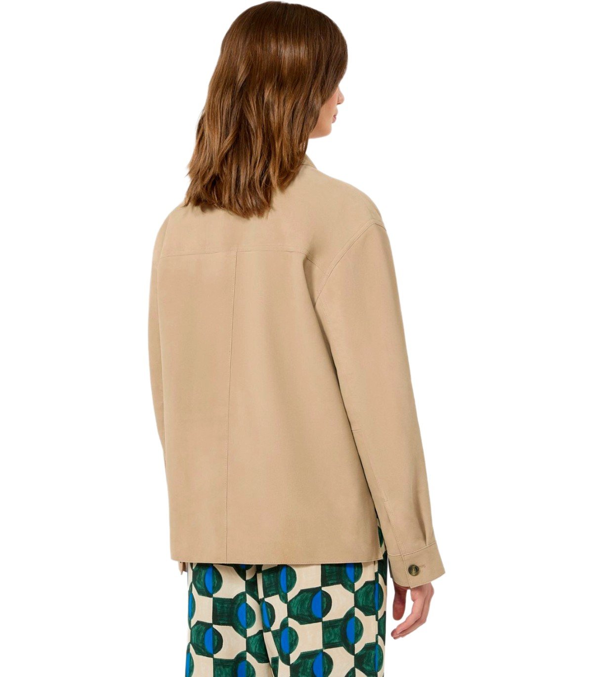 GIACCA PELLE GHIERA BEIGE MAX MARA WEEKEND 