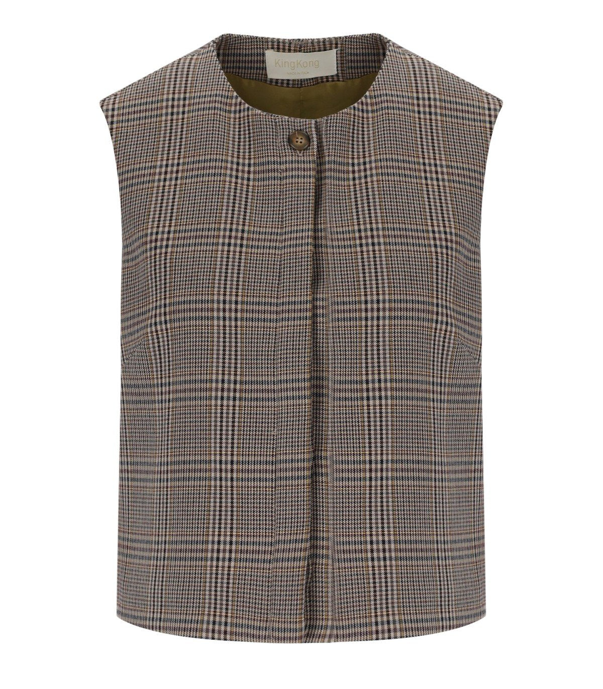 K.K. BEIGE CHECK MIDI SKIRT