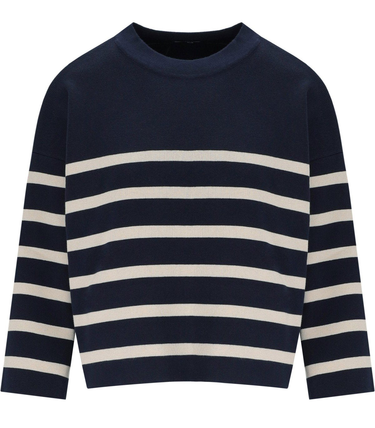MAX MARA WEEKEND PINIDE NAVY BLUE CROPPED PULLOVER