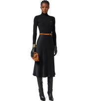 VESTIDO CON CUELLO ALTO NEGRO ELISABETTA FRANCHI