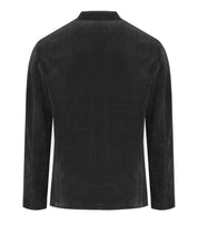 EMPORIO ARMANI ZWARTE RIBBED JAS MET MANDARIJNKRAAG