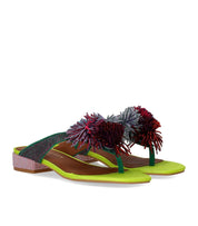 KURT GEIGER POM POM MULTICOLORED THONG SANDAL