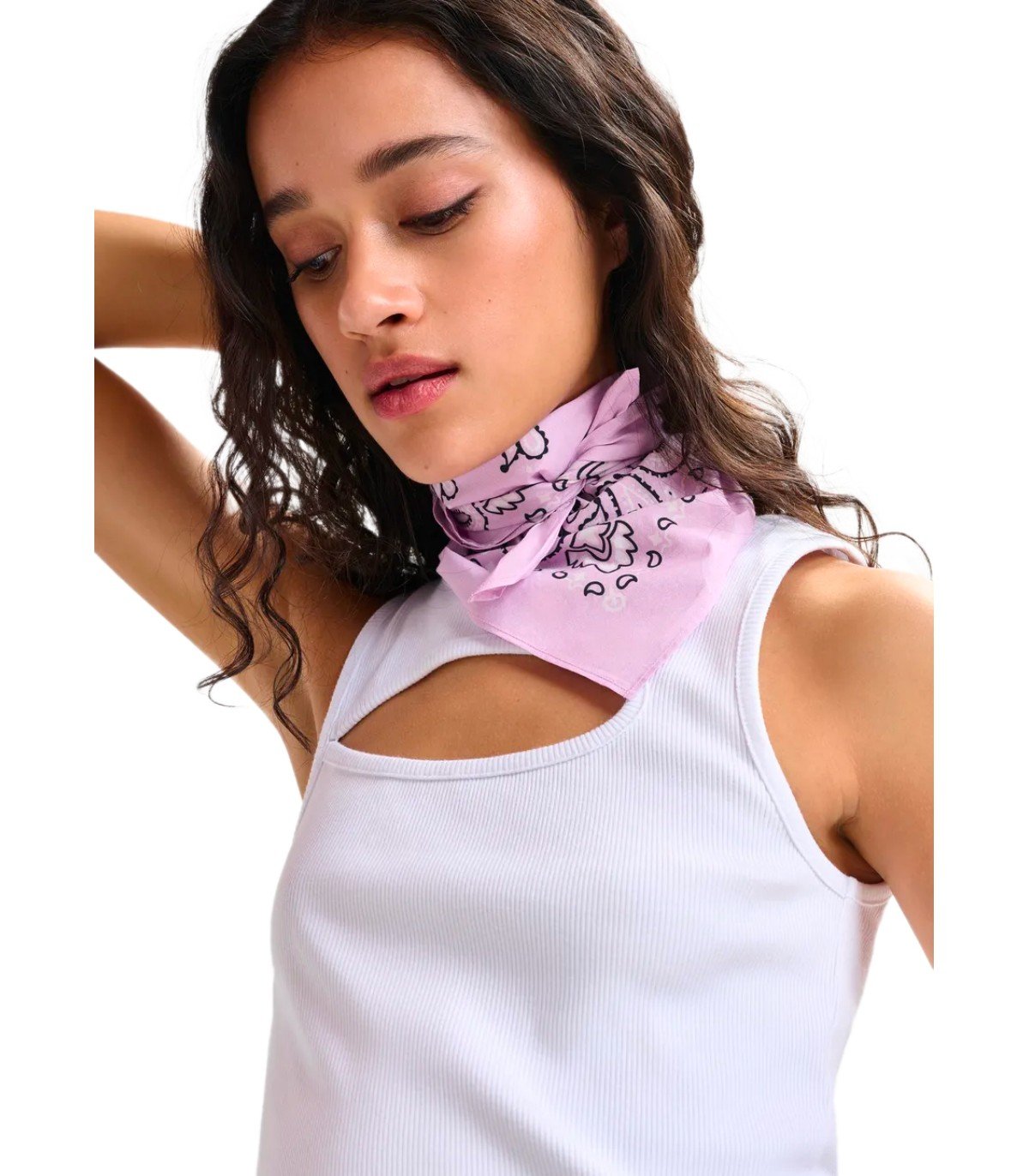 ESSENTIEL ANTWERP HANDANA LILAC FOULARD SCARF