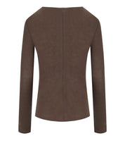 MAX MARA WEEKEND VINCINTA BROWN LONG SLEEVED T-SHIRT