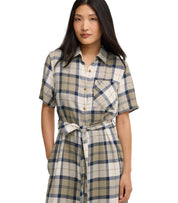 BARBOUR FERN TARTAN BLAUWE MIDI JURK