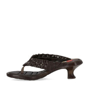 GANNI BROWN HEELED FLIP-FLOP