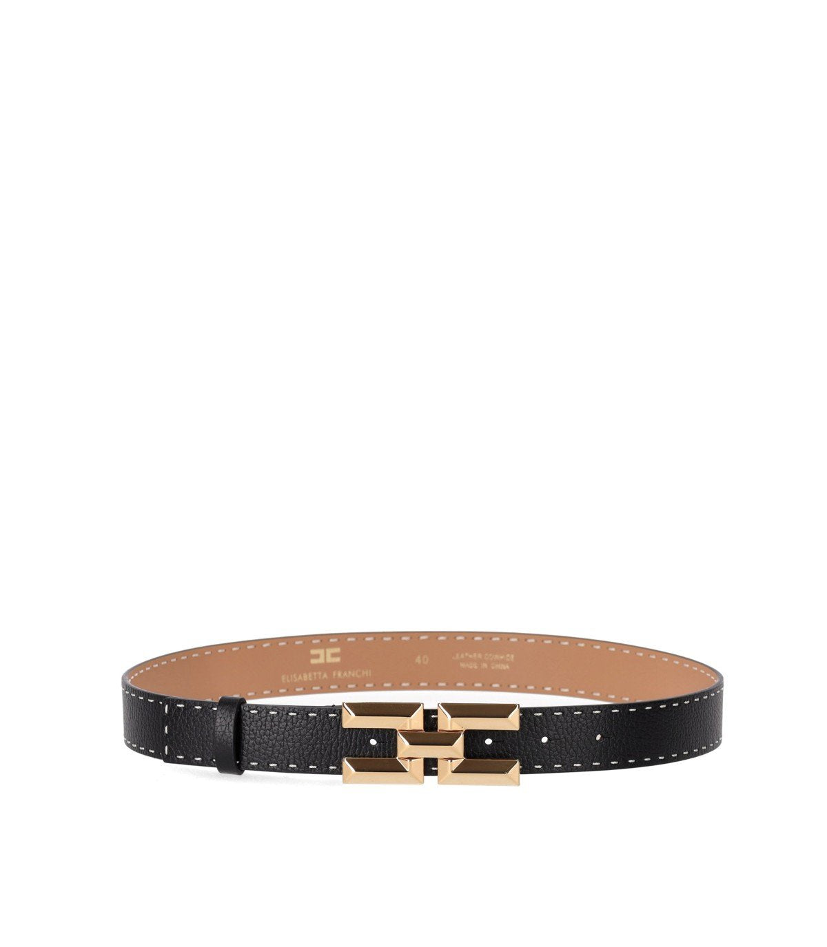 ELISABETTA FRANCHI BLACK HIGH WAIST BELT