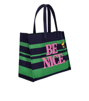 ESSENTIEL ANTWERP JOBBA BLUE AND GREEN SHOPPING BAG