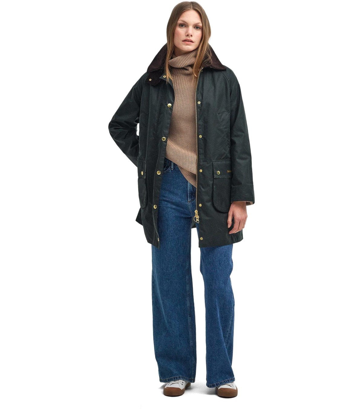 BARBOUR BEADNELL SALBEIGRÜNE LANGE JACKE
