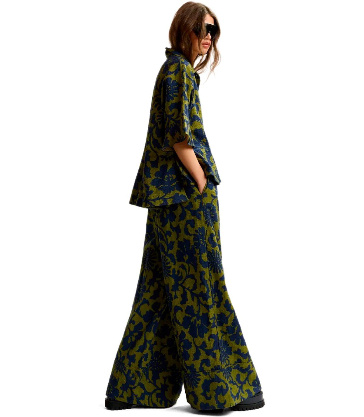ESSENTIEL ANTWERP JOMERY GREEN AND BLUE PANTS
