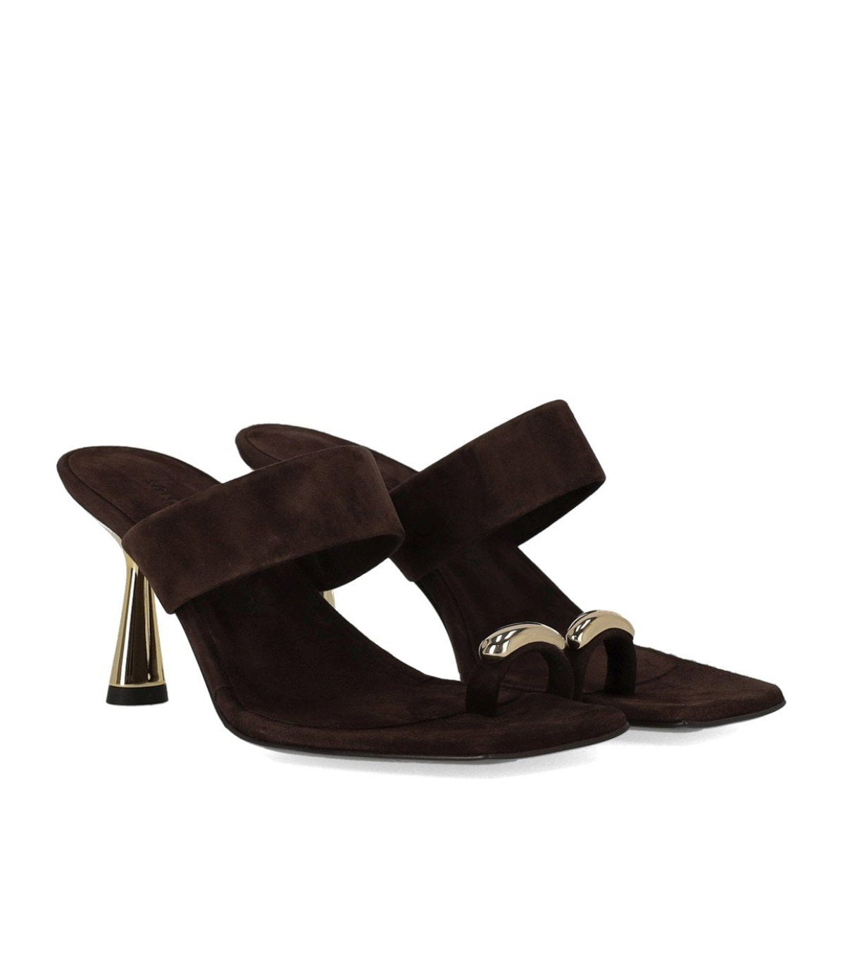 SERGIO LEVANTESI IRIDE BROWN HEELED MULE