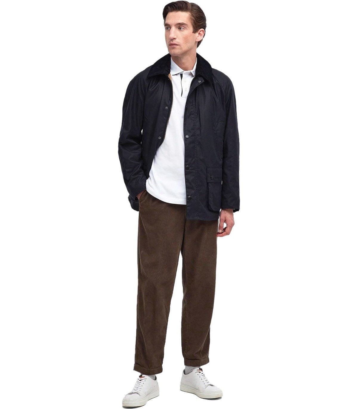 BARBOUR ASHBY WAX NAVY BLUE JACKET