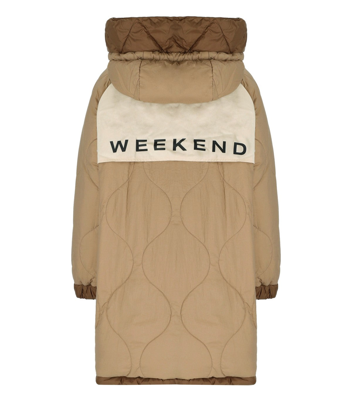 MAX MARA WEEKEND ANFORA BROWN HOODED DOWN JACKET