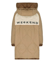 MAX MARA WEEKEND ANFORA BROWN HOODED DOWN JACKET