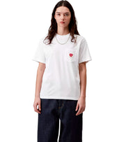 CARHARTT WIP W'S S/S POCKET HEART WHITE T-SHIRT
