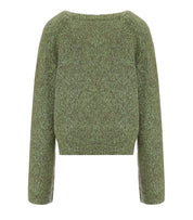 GANNI MELANGE GREEN SWEATER
