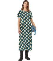 MAX MARA WEEKEND VINCI GREEN PATTERNED DRESS