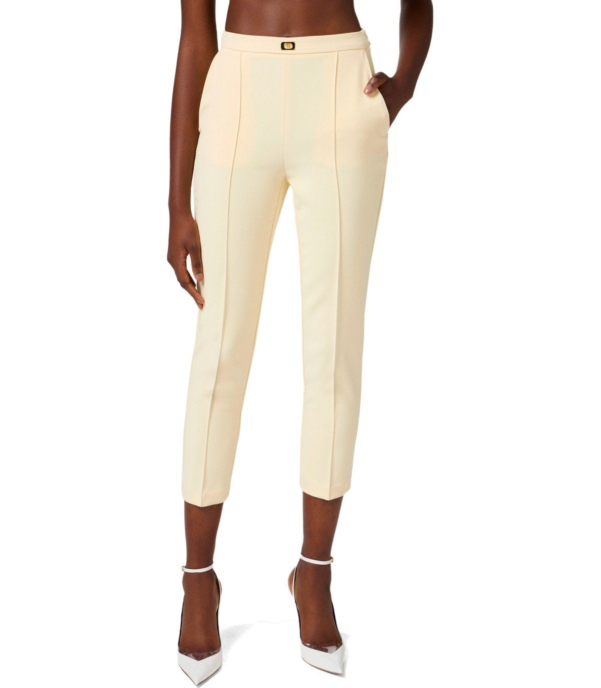 ELISABETTA FRANCHI LEMONADE TROUSER WITH LOGO