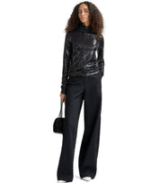 ESSENTIEL ANTWERP GORROR BLACK WIDE LEG PANTS