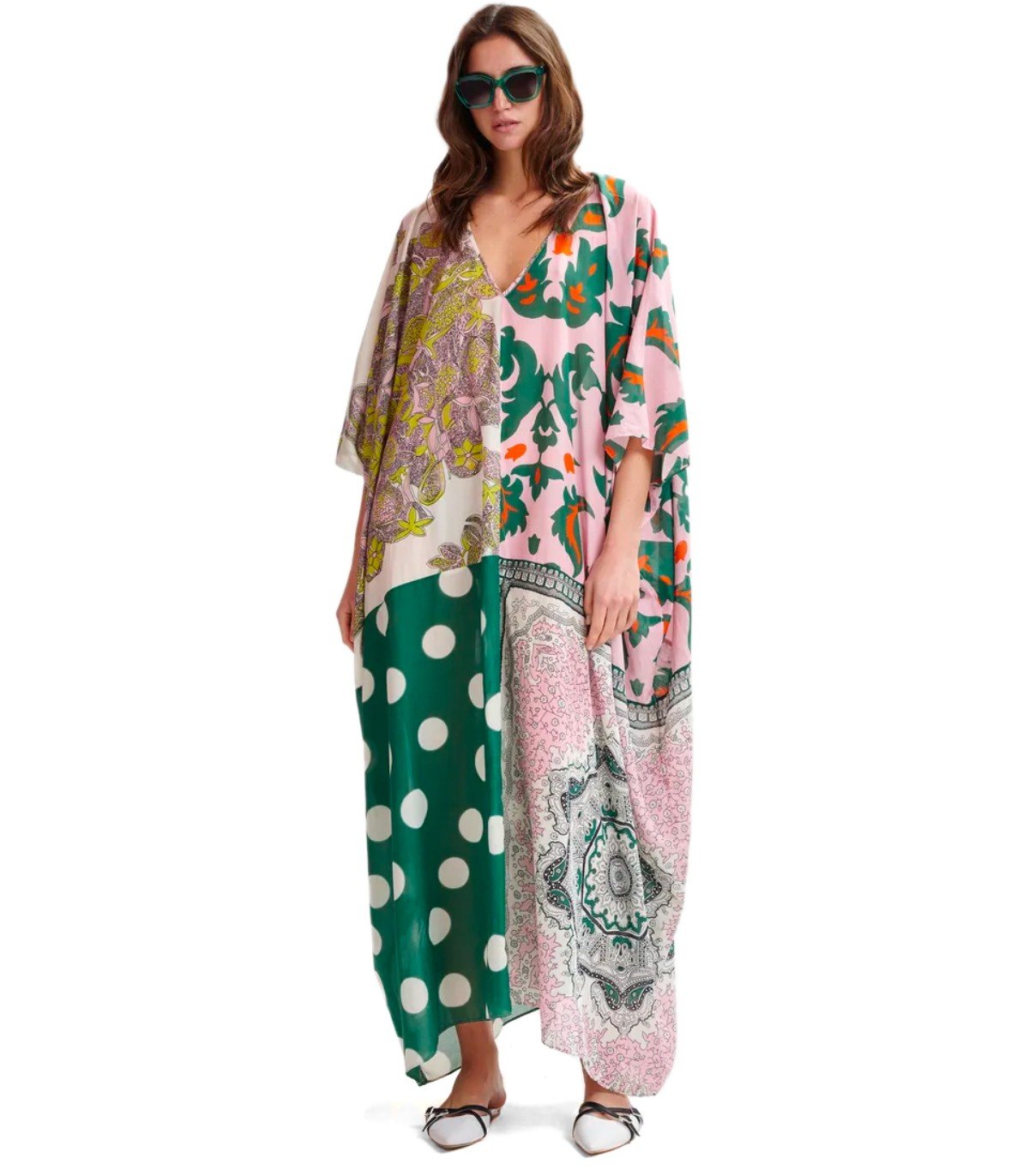 ESSENTIEL ANTWERP HANSAS MULTICOLORED KAFTAN DRESS