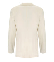 HARRIS WHARF LONDON IVORY DOUBLE-BREASTED BLAZER