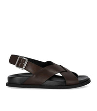 SANDALO FLAT TWILL CIOCCOLATO GUGLIELMO ROTTA - 36