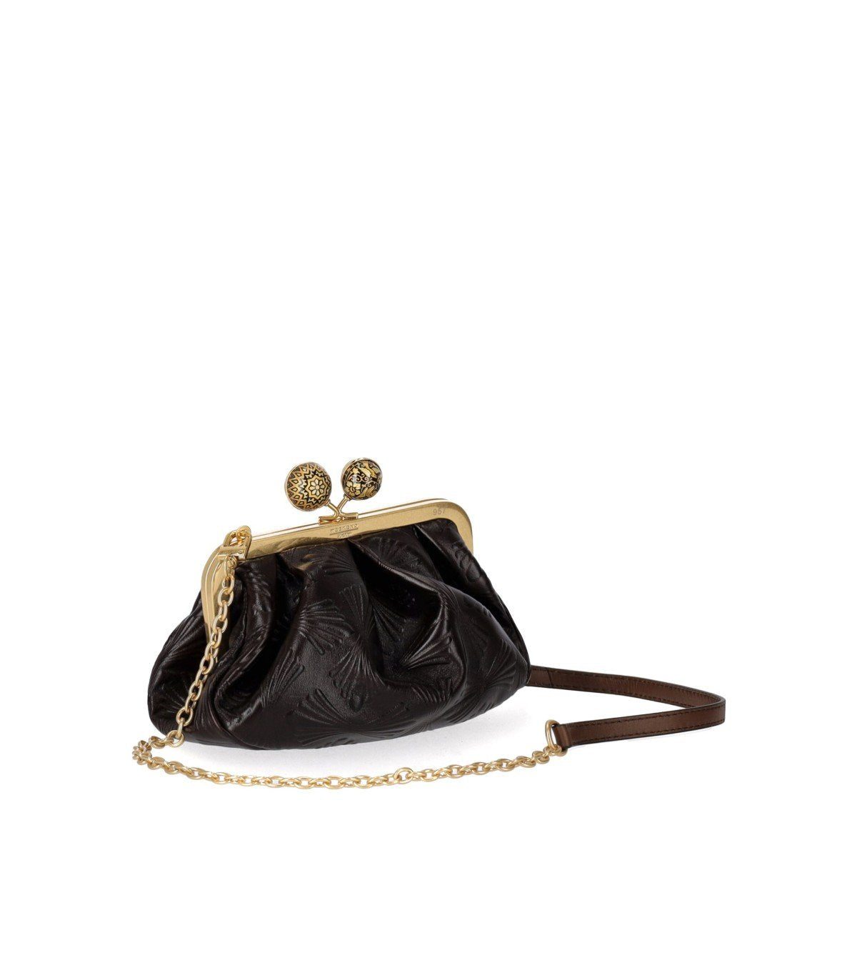 MAX MARA WEEKEND PASTICCINO SPANISH HERITAGE SMALL BRUIN CLUTCH