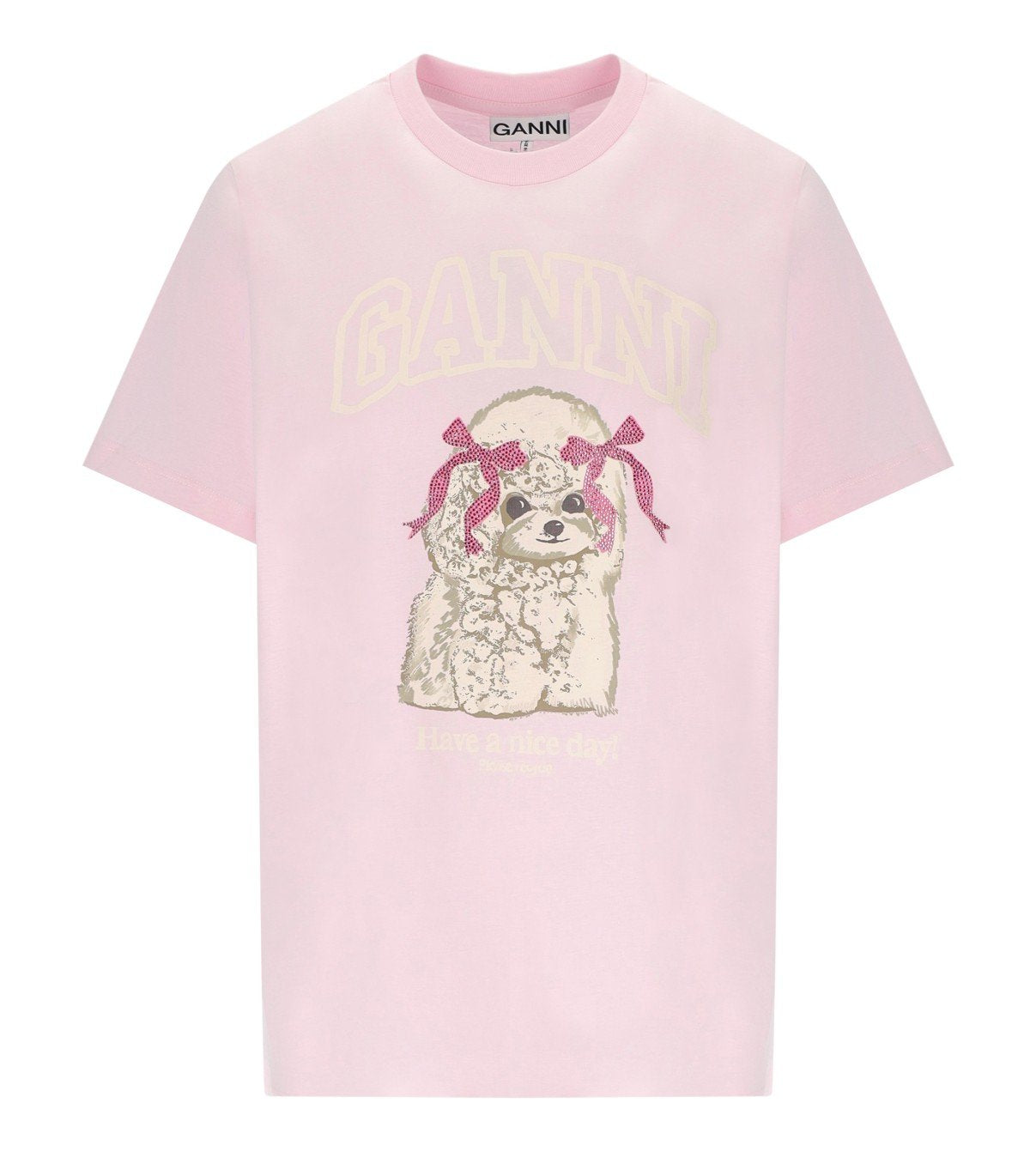 GANNI POODLE PINK T-SHIRT