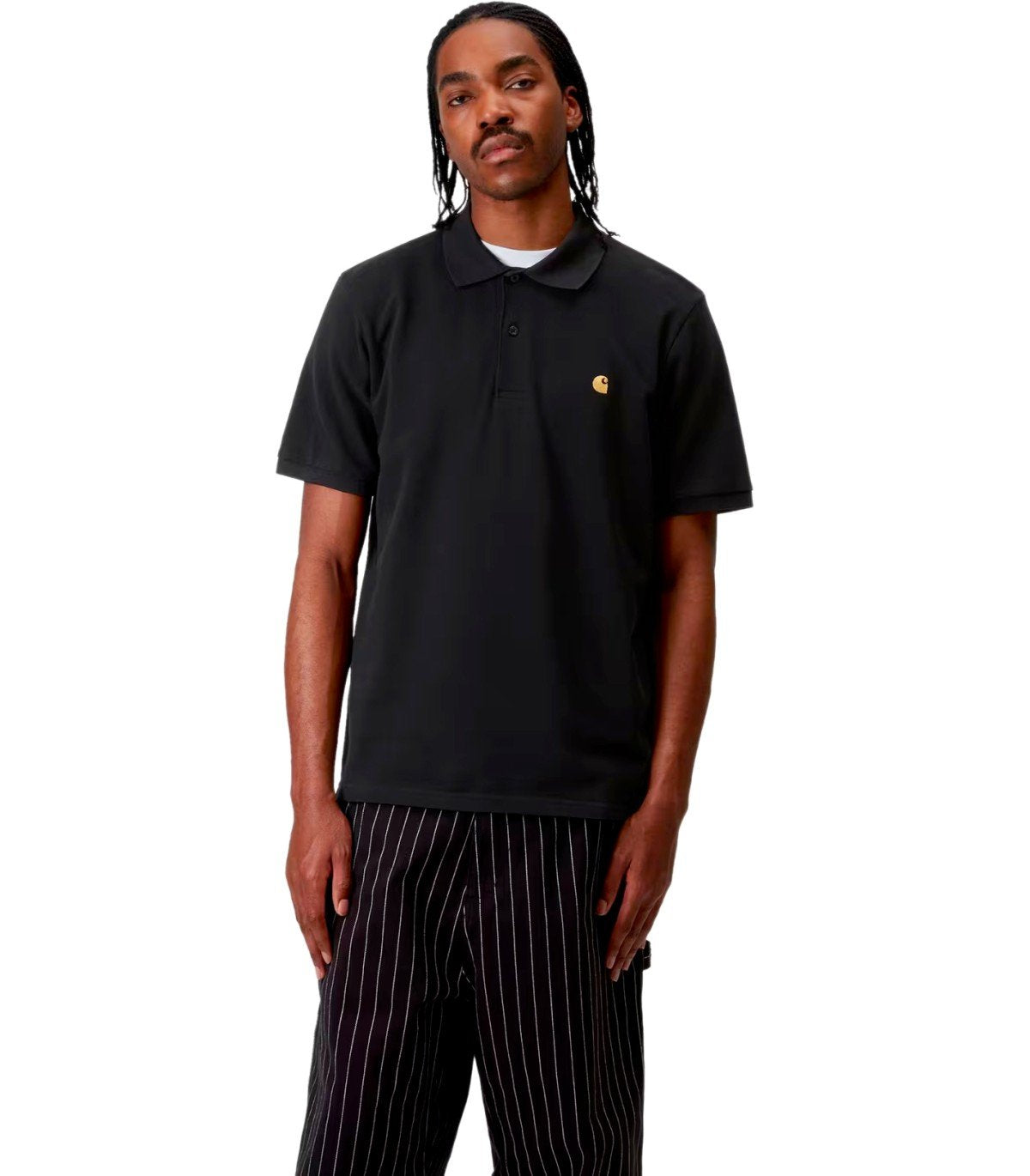 POLO PIQUE S/S CHASE NOIR CARHARTT WIP