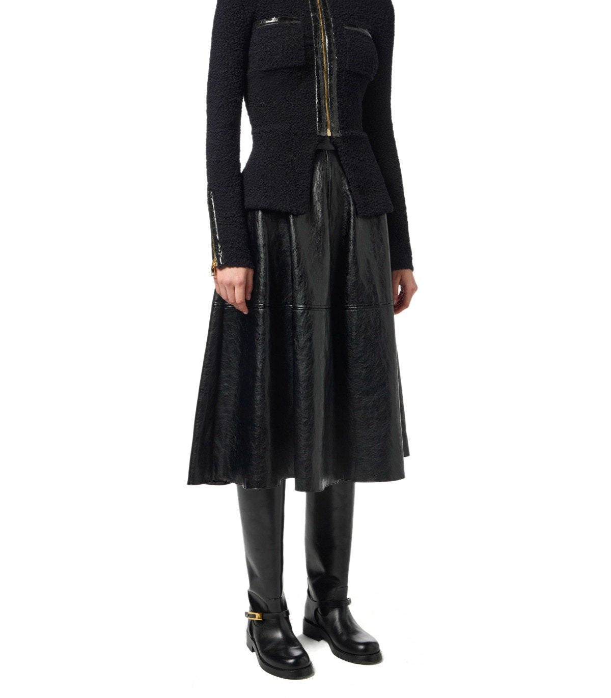 FALDA EFECTO CUERO NEGRA ELISABETTA FRANCHI