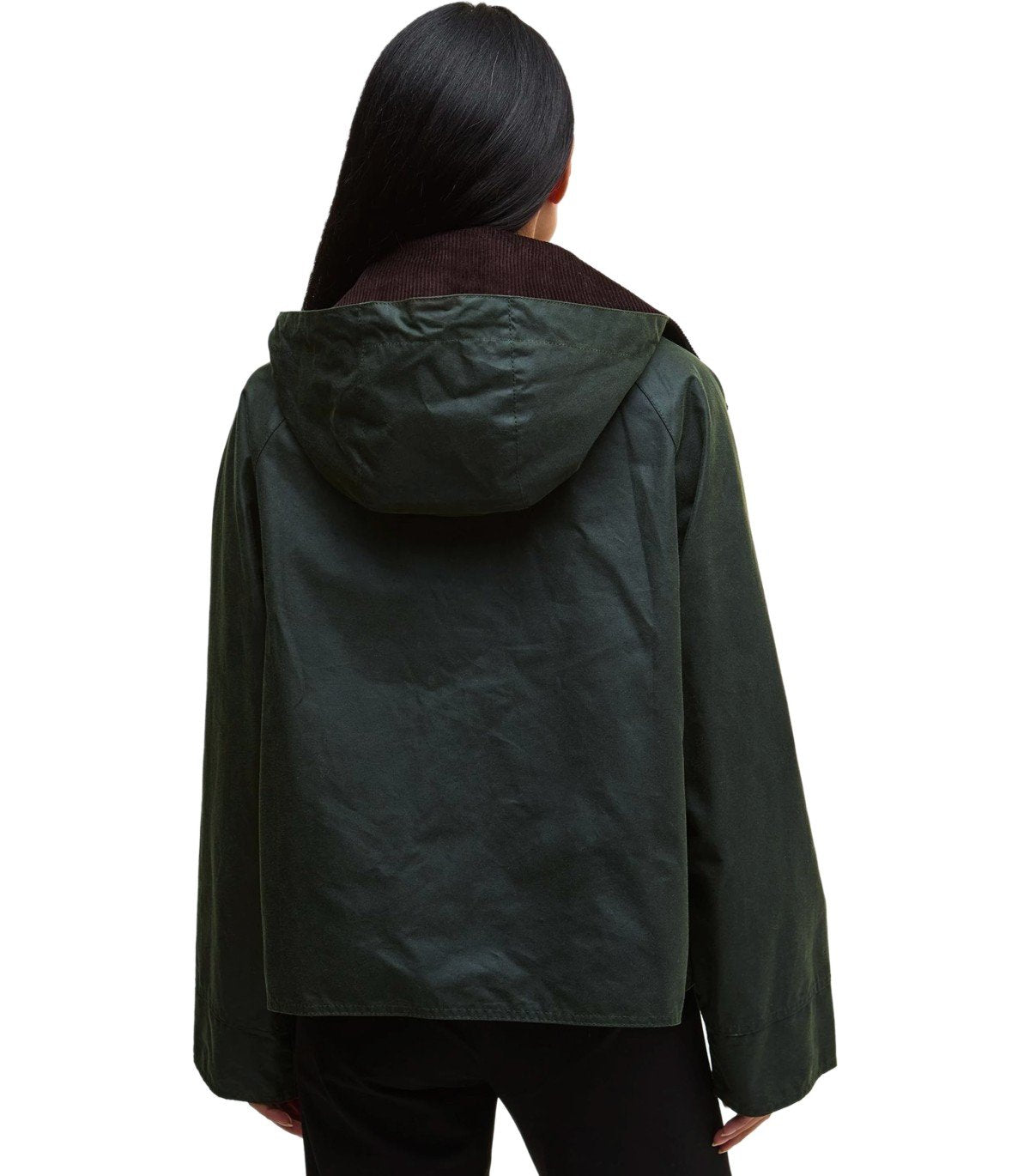 BARBOUR REIGHTON WAX GREEN HOODED JACKET