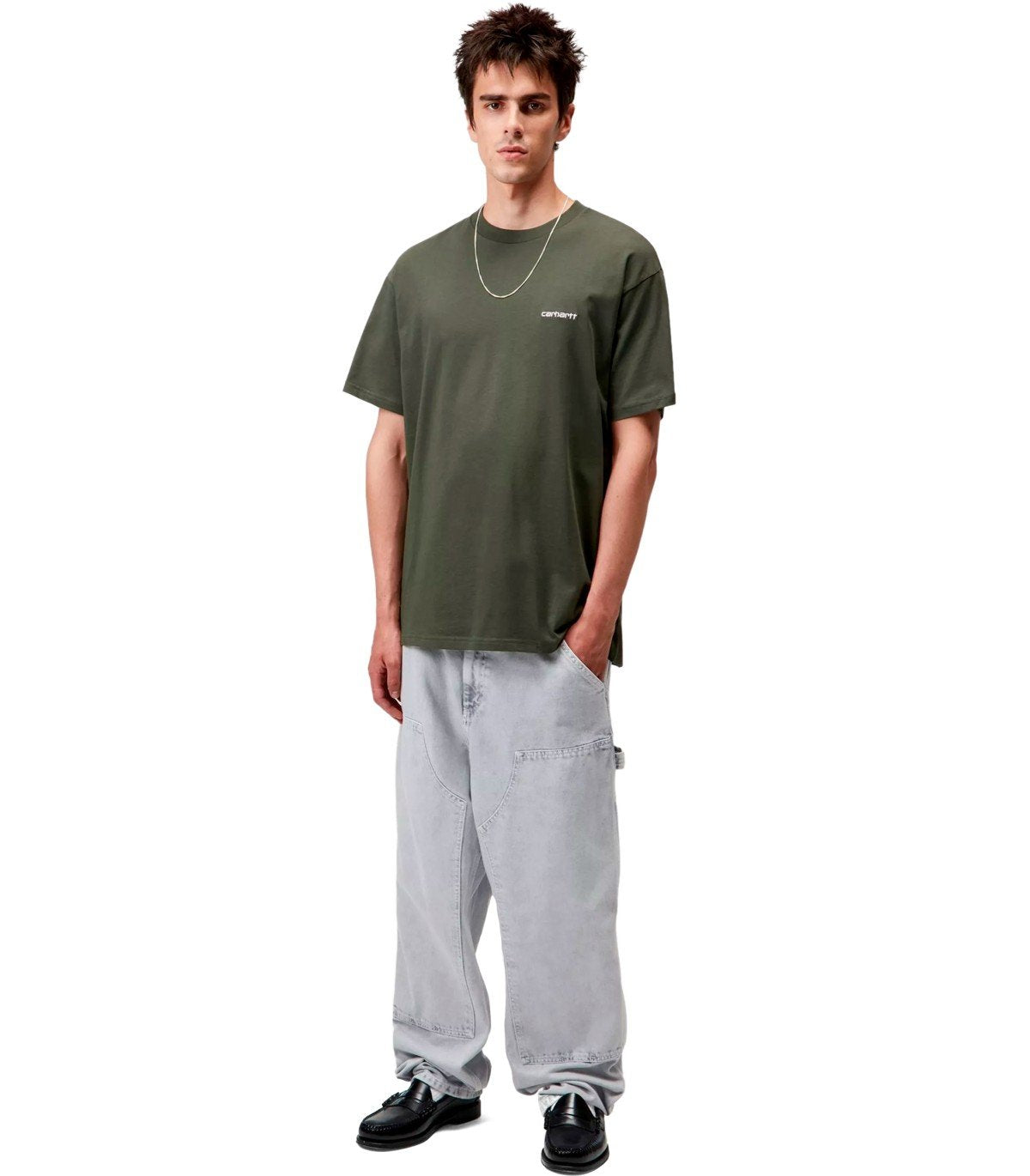 CARHARTT WIP S/S SCRIPT EMBROIDERY LEAF T-SHIRT