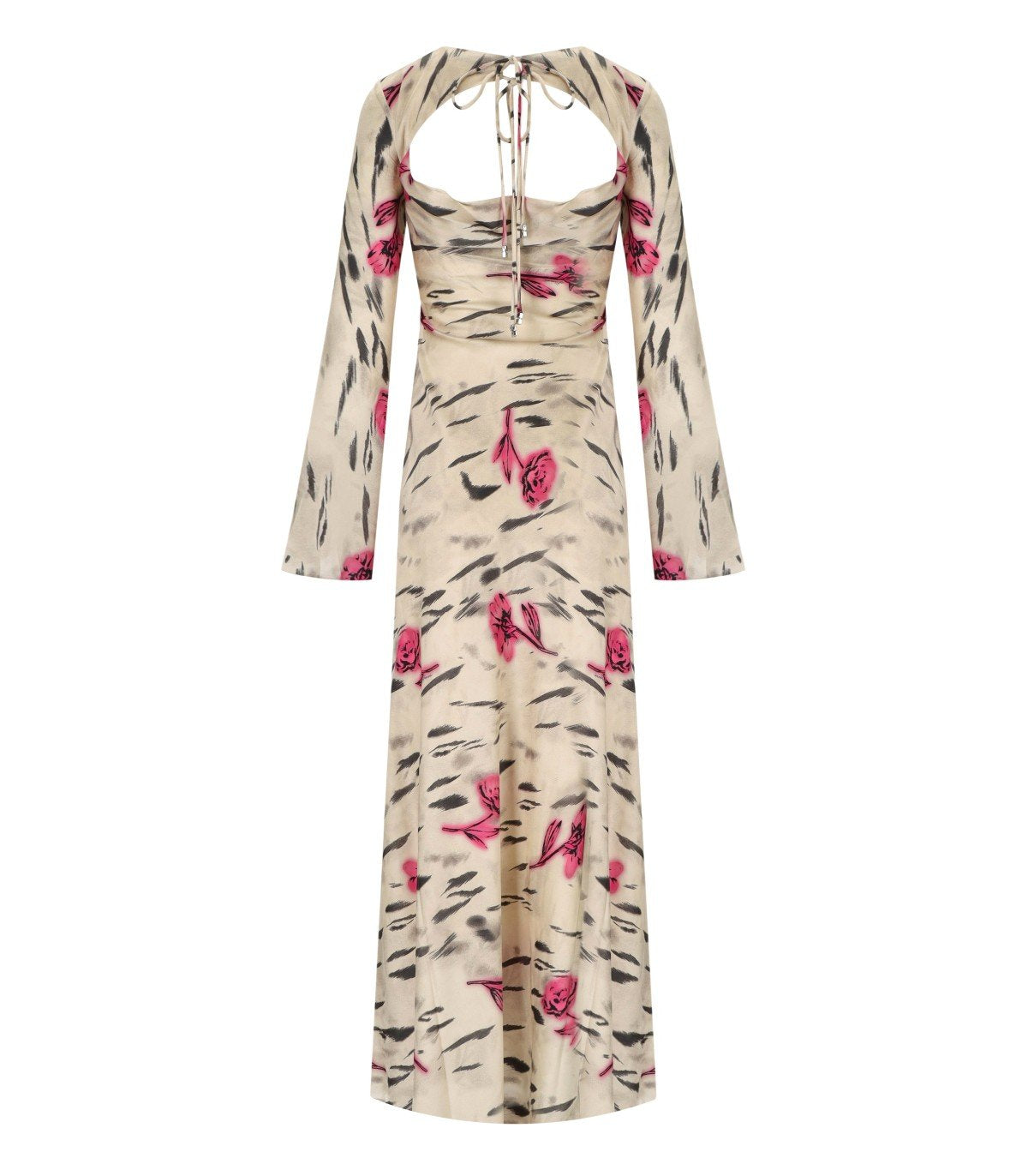 GANNI IVORY LONG SATIN DRESS