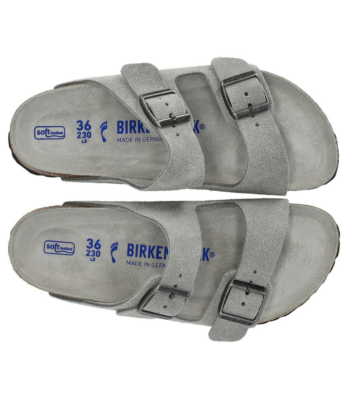 BIRKENSTOCK ARIZONA SOFT FOOTBED PURE SAGE TONAL SANDAL