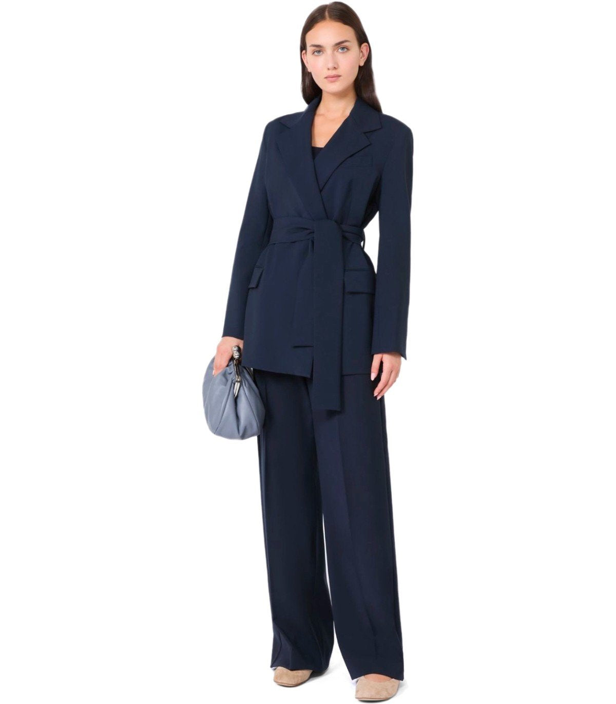 MAX MARA WEEKEND TESO BLAUW JAS MET RIEM