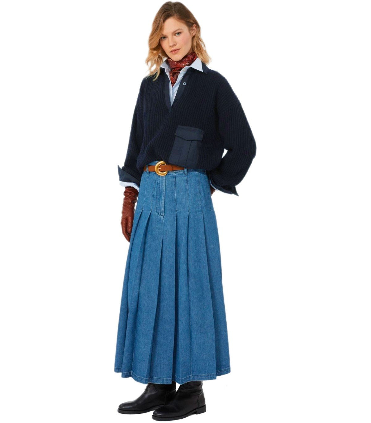 MAX MARA WEEKEND VANDA BLUE POLO SWEATER